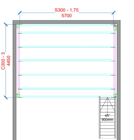 Esimerkki 1: 27,6m²/300kg